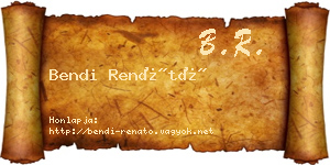 Bendi Renátó névjegykártya